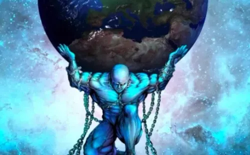 Ilustração de Atlas segurando o mundo (Foto: Divulgação)