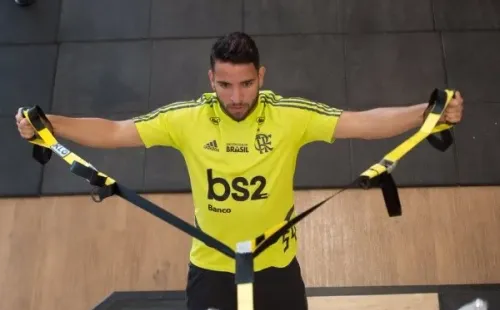 Pepê está sem espaço no Mengão — Foto: Alexandre Vidal/Flamengo