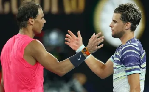 Nadal e Thiem durante o Australian Open deste ano. Foto: Getty Images