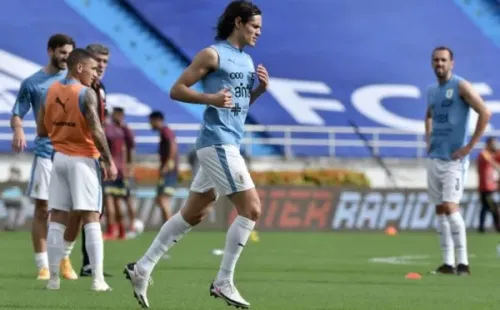 Cavani durante treino do Uruguai. Foto: Getty Images