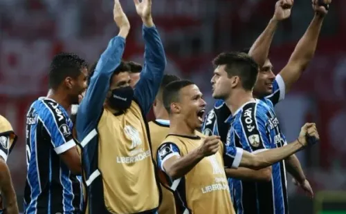 Jogadores do Grêmio comemoram gol. Foto: Getty Images