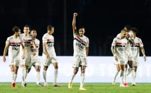 Jogadores do São Paulo comemoram gol. Foto: Getty Images