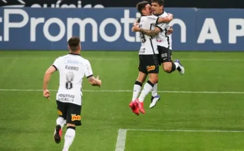Comemoração de gol do Corinthians contra o Botafogo. Foto: Getty Images
