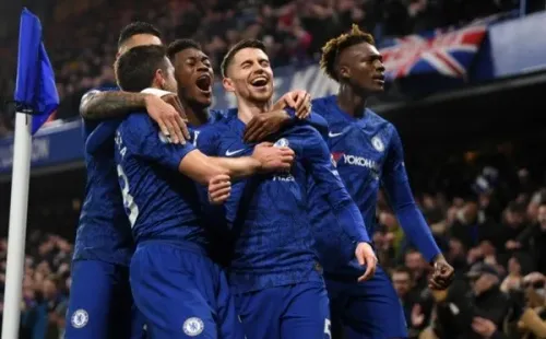 Comemoração de gol do Chelsea. Foto: Getty Images