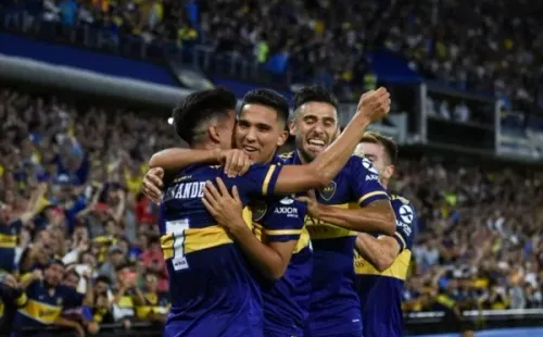Jogadores do Boca Juniors comemoram gol. Foto: Getty Images