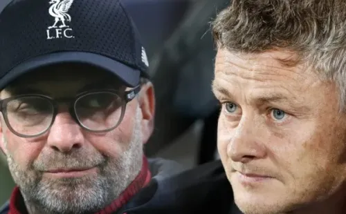 Jurgen Klopp e Ole Gunnar Solskjaer, técnicos do Liverpool e do Manchester United, respectivamente. Foto: Getty Images