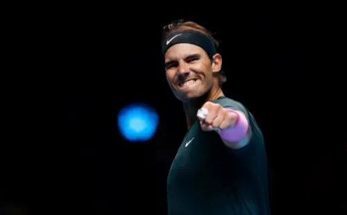 Comemoração de Rafa Nadal no ATP Finals. Foto: Getty Images
