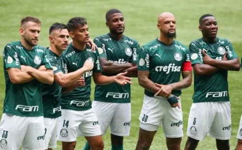 Comemoração de jogadores do Palmeiras. Foto: Getty Images