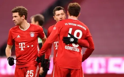 Comemoração de gol do Bayern de Munique. Foto: Getty Images
