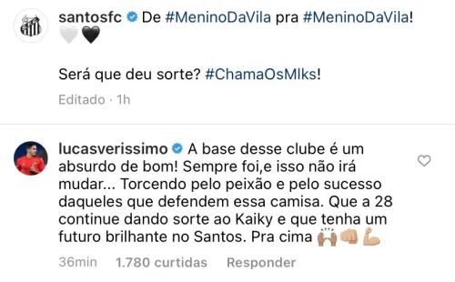 Foto: Reprodução/Instagram/Santos FC
