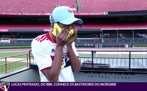 Lucas Penteado no Morumbi (Foto: Reprodução vídeo)