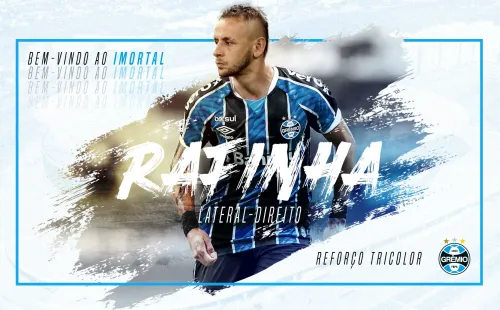 Rafinha anunciado pelo Grêmio. (Foto: Reprodução Twitter Grêmio)