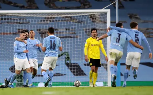 Manchester City comemorando gol. (Foto: Getty Images)