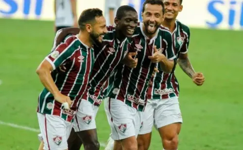 Jogadores do Fluminense comemoram gol. Foto: Getty Images