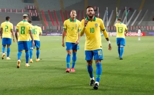 Neymar comemora gol pela Seleção Brasileira. Foto: Getty Images