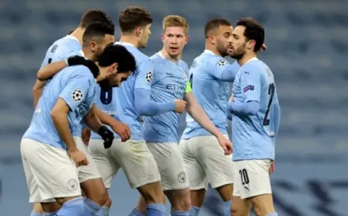 Comemoração de gol do Manchester City. Foto: Getty Images