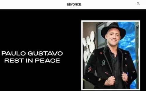 Beyoncé presta tributo a Paulo Gustavo em seu site (Foto: Reprodução/Site oficial da Beyoncé)
