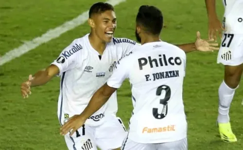 Comemoração de gol do Santos. Foto: Getty Images