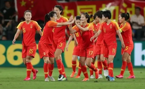 A equipe chinesa de futebol feminino. (A equipe brasileira de futebol femino. (Foto: Getty Images)