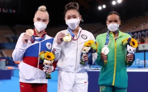 Rebeca Andrade conquistou a prata nos Jogos Olímpicos de Tóquio. Foto: Getty Images