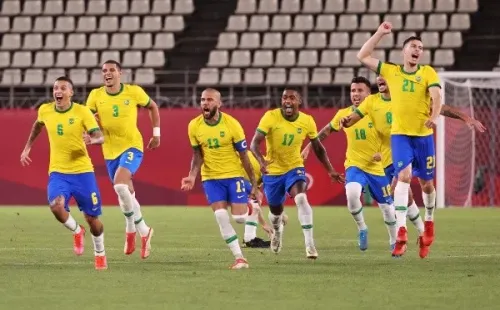 Seleção Brasileira comemorando classificação para a final Olímpica. (Foto: Getty Images)