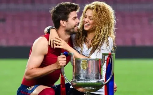 Piqué e Shakira em clima de romance. Foto: Getty Images