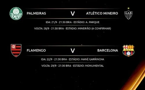 Datas e jogos da Libertadores. (Foto: Reprodução)
