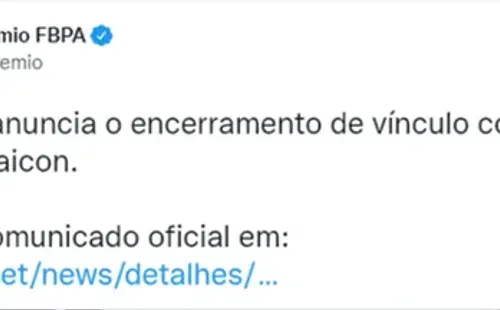 Anúncio da saída de Maicon feito pelo Grêmio (Foto: Reprodução/Twitter)