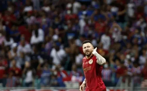 Felipe Oliveira/EC Bahia – Rossi comemorando o gol pelo Bahia.