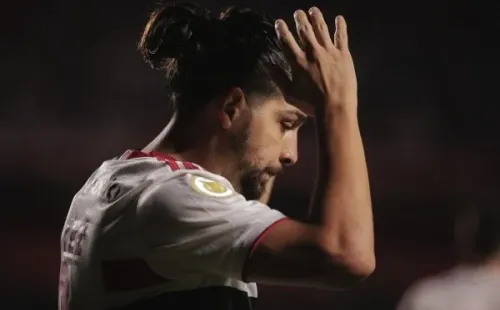 SP – Sao Paulo – 14/10/2021 – BRASILEIRO A 2021, SAO PAULO X CEARA – Martin Benitez jogador do Sao Paulo lamenta chance perdida durante partida contra o Ceara no estadio Morumbi pelo campeonato Brasileiro A 2021. Foto: Ettore Chiereguini/AGIF