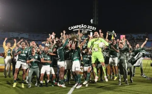 Ettore Chiereguini/AGIF – Elenco do Palmeiras Campeão da Libertadores 2021