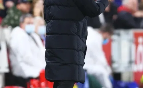 Clive Rose/ Getty Imagess – Guardiola durante a vitória sobre o Brentford na Premier League