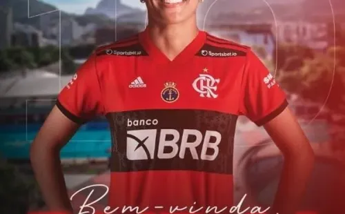 Foto: Divulgação/Flamengo | Flamengo anunciou a contratação de Duda, meia da seleção brasileira nos Jogos de Tóquio