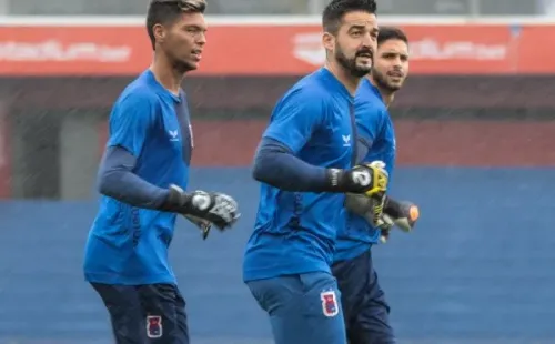 Robson Mafra/AGIF-Lucas Wingert, Gabriel Leite e Murilo durante treinodo Tricolor