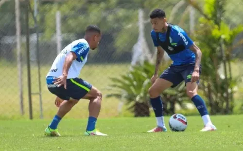Foto: (Rodrigo Fatturi / Grêmio FBPA) – Patrick chegou a treinar com o time de transição do Grêmio, mas não estava nos planos para 2022