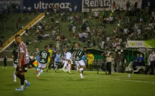Thomaz Marostegan/Guarani FC- Lucão comemorando seu gol no duelo contra o São Paulo