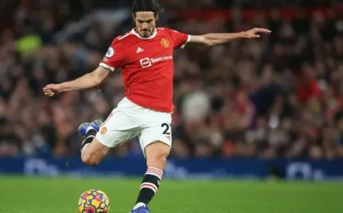 Simon Stacpoole/Offside/Offside via Getty Images/ Cavani em campo pelo Manchester United.