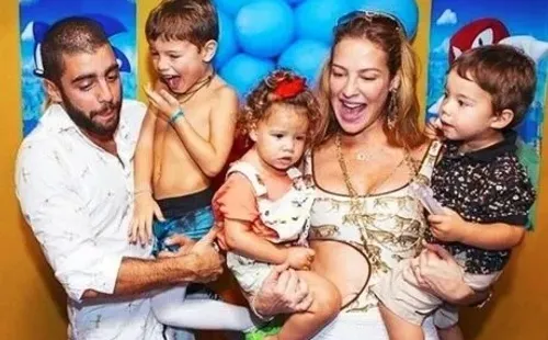 Casal tem três filhos: Liz, Bem e Dom. Foto: Reprodução/Globo