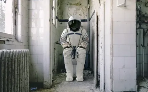 Foto: Pixabay – Um astronauta no banheiro.