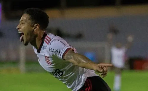 Foto: Aldo Carvalho/AGIF – João Gomes ficou de fora da relação do Flamengo por desgaste muscular