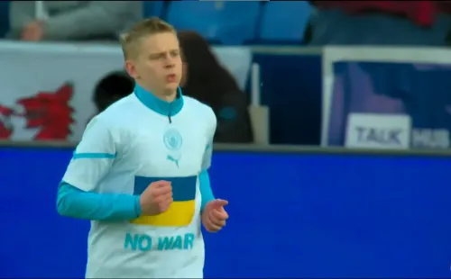 Foto: Reprodução Sky Sports Football/YouTube – Zinchenko foi uma das vozes de seu país no futebol inglês