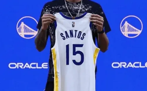 Gui Santos sendo apresentado pelos Warriors. Reprodução/Instagram oficial de Gui Santos