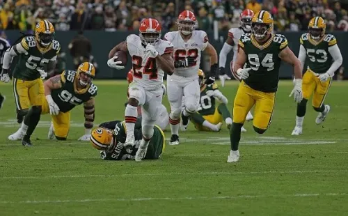 Browns e Packers duelaram na temporada passada. Créditos: Getty Images