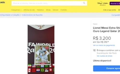 Foto: Reprodução Mercadlo Livre/ Figurinha legend de Messi.
