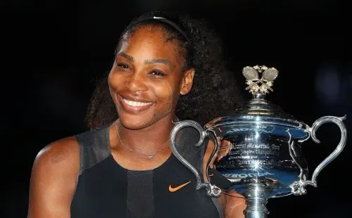 Serena comemorando o seu 23º Grand Slam.     Créditos: Scott Barbour/Getty Images