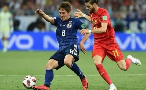 Dmitry Lebedev/Isosport/MB Media/Getty Images – Japão e Bélgica se enfrentando nas oitavas na Copa do Mundo da Rússia em 2018