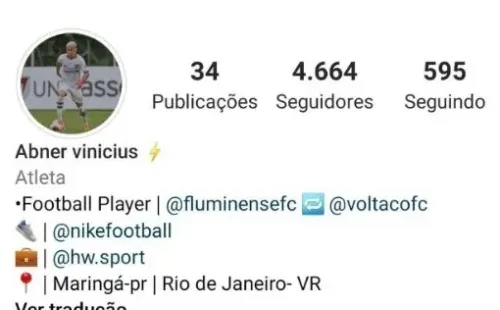 Abner indicou seu destino em sua rede social – Foto: Reprodução do perfil do jogador no Instagram