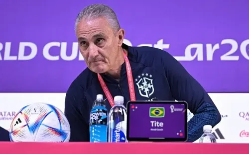 DOHA, QATAR - DECEMBER 04: Head coach of Brazil Tite during the Brazil Press Conference at the Main  Media Center on December 4, 2022 in Doha, Qatar. (Photo by Pedro Vilela/Getty Images)