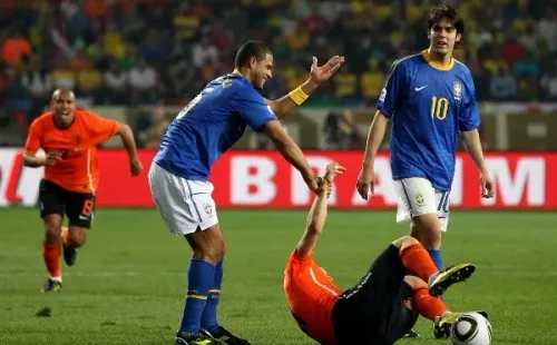 Photo by Richard Heathcote/Getty Images – Expulsão de Felipe Melo foi fator determinante na eliminação na Copa de 2010