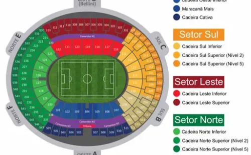 Mapa do Maracanã (Foto: Reprodução/Flamengo)